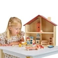 thumbnail image 2 of Mentari Toys - Poppets Dolls House - Fully Furnished Wooden Dollhouse - Compact Dollhouse for Toddlers with Open Design - Age 3+, 2 of 7