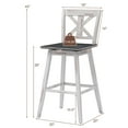 thumbnail image 4 of Costway Set of 2 Bar Stools Swivel Pub Height Chairs w/ Rubber Wood Legs White, 4 of 9