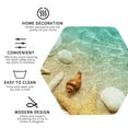 thumbnail image 3 of Honeii Starfish And Seashell On The Beach print Leather Coaster Set of 4, ideal for safeguarding your furniture from drinks spills and effortless cleanup-Hexagon, 3 of 6
