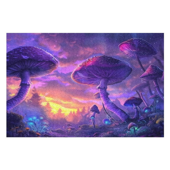 Puzzles for Adults 300 Pieces - Fantasy Mushroom Fun Brain Puzzle Lovers Challenging and Relaxing Gifts Idea