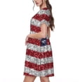 thumbnail image 2 of Daiia America Flag Glitter Print Women's Dresses 2025 Trendy Short sleeve Dresses Casual Baggy Flowy Maxi Sun Dresses, 2 of 6