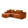 thumbnail image 4 of Modular Sectional Sofa,Deep Seat Corduroy Cloud Couch with Cup Holders, USB Ports& Storage Box, Sleeper Sofa Couch Boneless Couches with Movable Ottoman for Living Room, No Assembly Required(Orange), 4 of 9