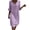 Purple, variant on 2026 Summer Dress for Women V-Neck Button Front 3/4 Sleeve Tunic with Ruffle Cuffs & Wooden Buttons