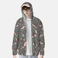 thumbnail image 4 of Sigee Hedgehogs and Flowers1 Print UPF50+ Men's Sun Protection Hoodie Shirt SPF UV Shirt Long Sleeve Fishing Outdoor Lightweight, S-3XL, 4 of 9