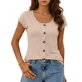 thumbnail image 5 of Molidfa Women's Crew Neck Graphic Print Casual Short Sleeve T-Shirt, 5 of 5