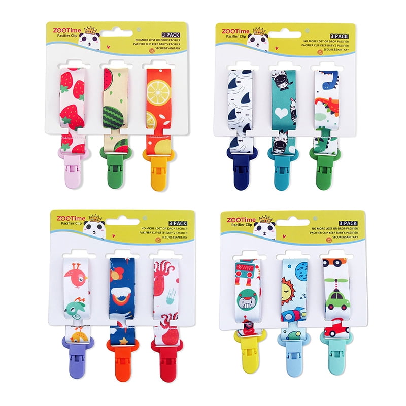 3Pcs/Set Cartoon Baby Pacifier Clip Pacifier Chain Nipple Holder Soother Hol MW 