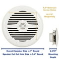 thumbnail image 3 of Acoustic Audio MRN65W Waterproof Flush Mount Marine 6.5" Speakers Passive 2 Pair Pack White, 3 of 6