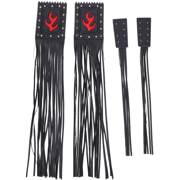 HONMEET 2Pcs Black Motorcycle Handlebar Tassels Accessories for Brake and Clutch Levers and Stylish