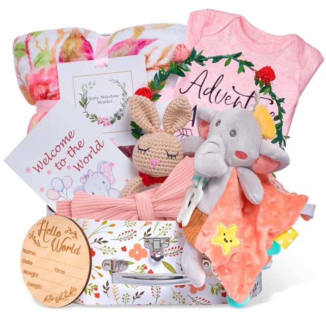 Set de regalo SinaBaby para bebé recién nacida con manta Milestone