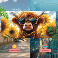 thumbnail image 5 of 1 Pcs 2D Flat License Plate Covers & Frames, Highland Cow with Sunglasses For Decorative Front, Waterproof For Decoration Aluminum License Plate Covers & Frames Cover For Men Women, 12" X 6", 5 of 7