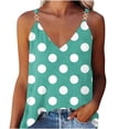 thumbnail image 2 of Sakmal Sleeveless Tank Tops for Women V-Neck Green Comfort Fit Polka Dot Lightweight Comfort Tunic Tops, 2 of 6