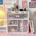 thumbnail image 3 of Caja de cosméticos de estilo coreano, caja de almacenamiento de cosméticos de escritorio, caja de almacenamiento de joyas de plástico tipo cajón, estante de almacenamiento, 3 of 4