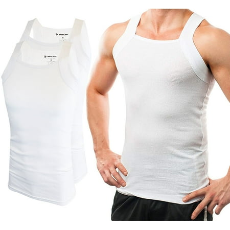 Different Touch 2 Pack Basic Colors G-unit Tank Tops Square Cut Muscle Rib for Men