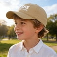 thumbnail image 2 of Ccpelsie Summer Hats for Boys Girls Adjustable Washed Vintage Embroidered Kids Baseball Caps(Khaki,3-8 Years), 2 of 5