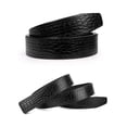 thumbnail image 2 of Catelles Men's Black Crocodile Pattern Leather Belt Strap, Without Buckle Paired with Pin Buckle and Automatic Buckle, Wear-resistant, Gift Box Packaging&For waist 48in Width 1.38in(3.5cm), 2 of 9
