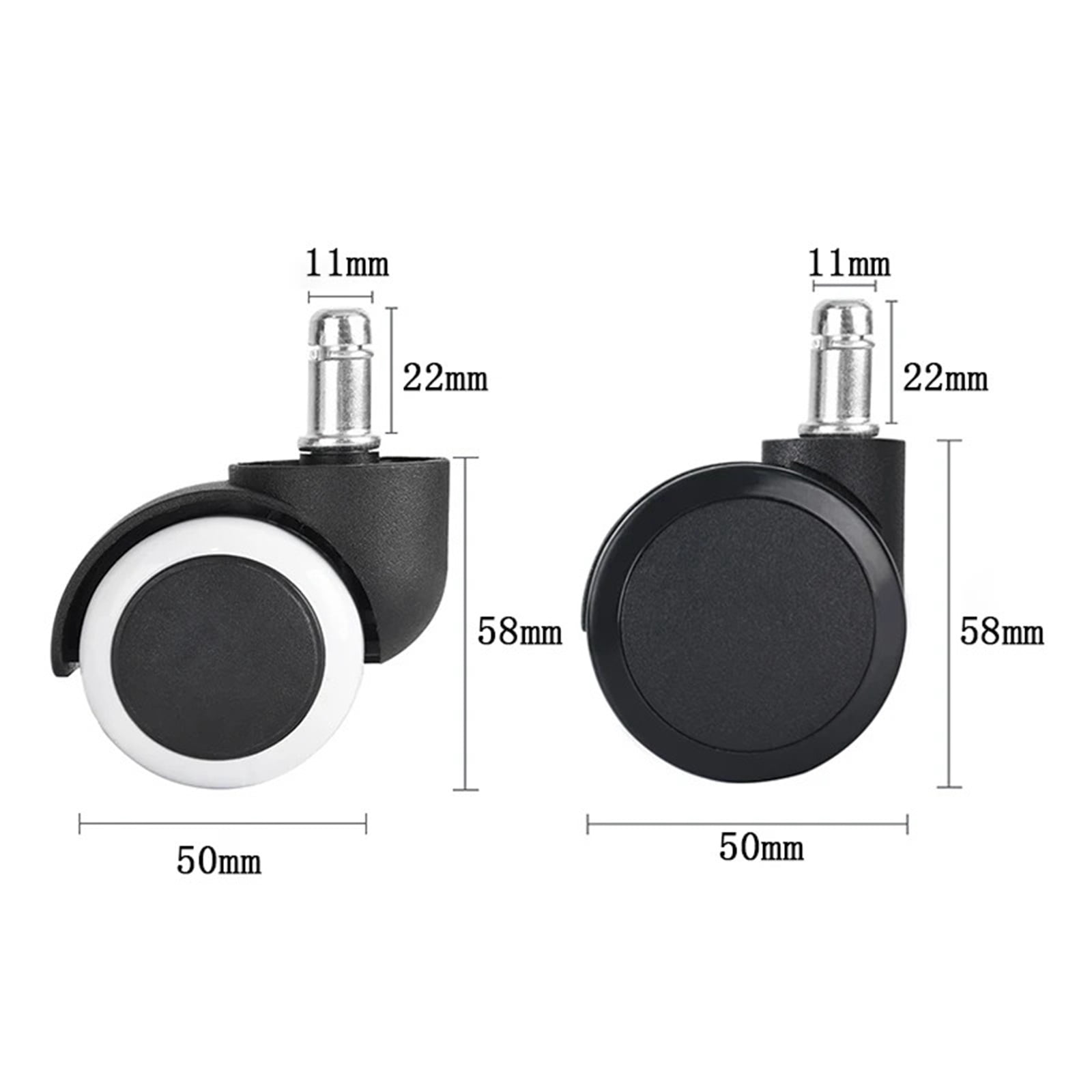 5pcs 2 Inch Universal Swivel Caster Wheels Replacement Gaming Chair Office Chair Casters Trolley Rollers Furniture Hardware ,Quiet and Smooth
