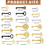 19Pcs Universal Skeleton Keys Replacement,Hollow Barrel Skeleton Key Set for Vintage Old Furniture, Antique Furniture, Cabinet Doors