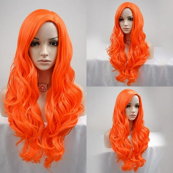 Nvzi-c Wavy Wig No Bangs Middle Parted Cosplay Hair for Daily Party(28in，A67)