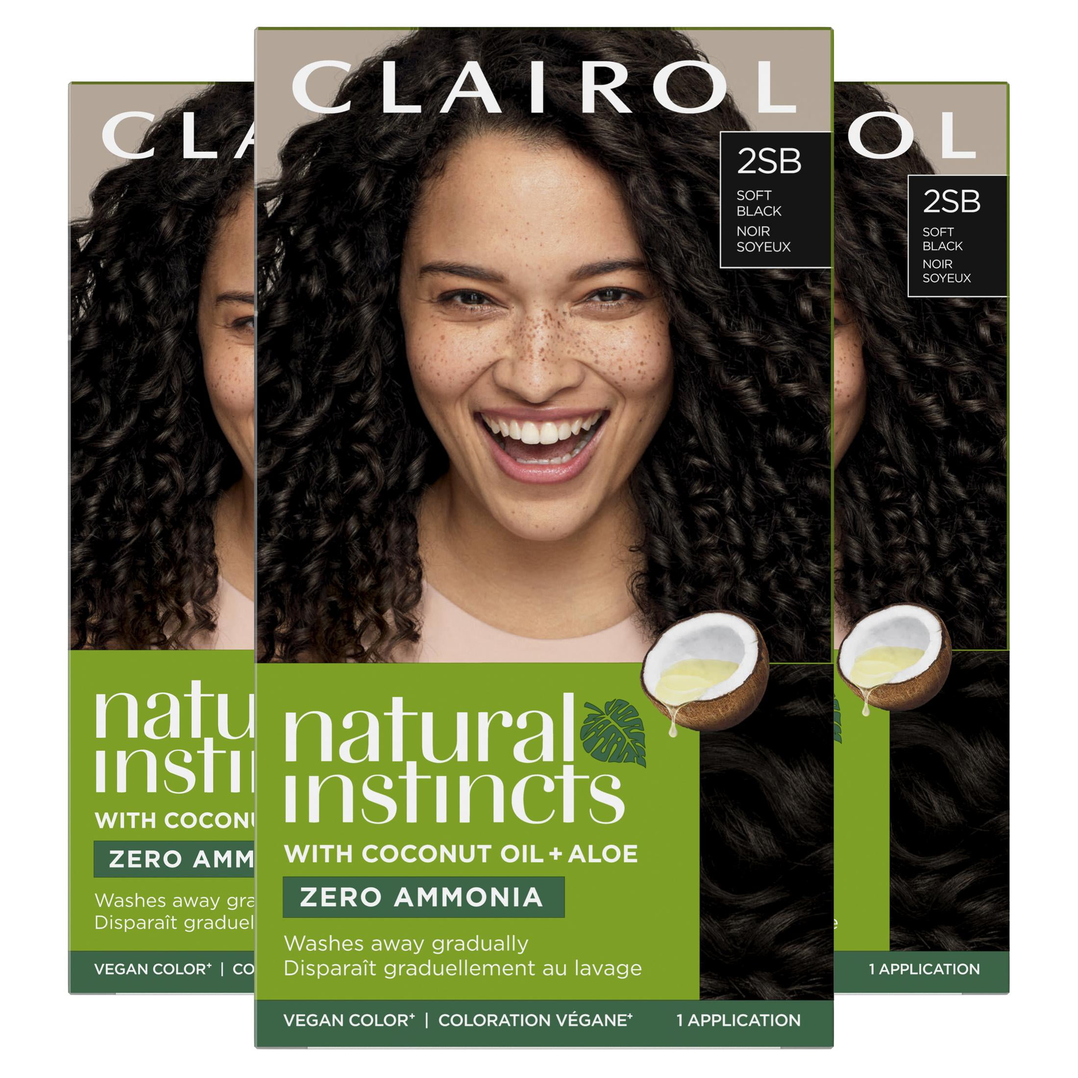 Clairol Natural Instincts Demi-Permanent Hair Color Creme, 2SB Soft Black, Hair Dye, 1 Application