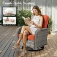 thumbnail image 4 of Vcatnet Outdoor Swivel Gliders Set of 2 with Side Table, 3 Pieces Outdoor Patio Furniture Wicker Swivel Rocking Chairs, Swivel Rocker Patio Chairs Set, Orange Red, 4 of 8