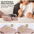 thumbnail image 3 of QLTYPRI Crossbody Wallet Case for Samsung Galaxy S24, PU Leather Phone Case with RFID Blocking Card Slots Holder Ring Kickstand Wrist Strap Lanyard Handbag Purse Cover for Samsung S24 – Rose Gold, 3 of 16