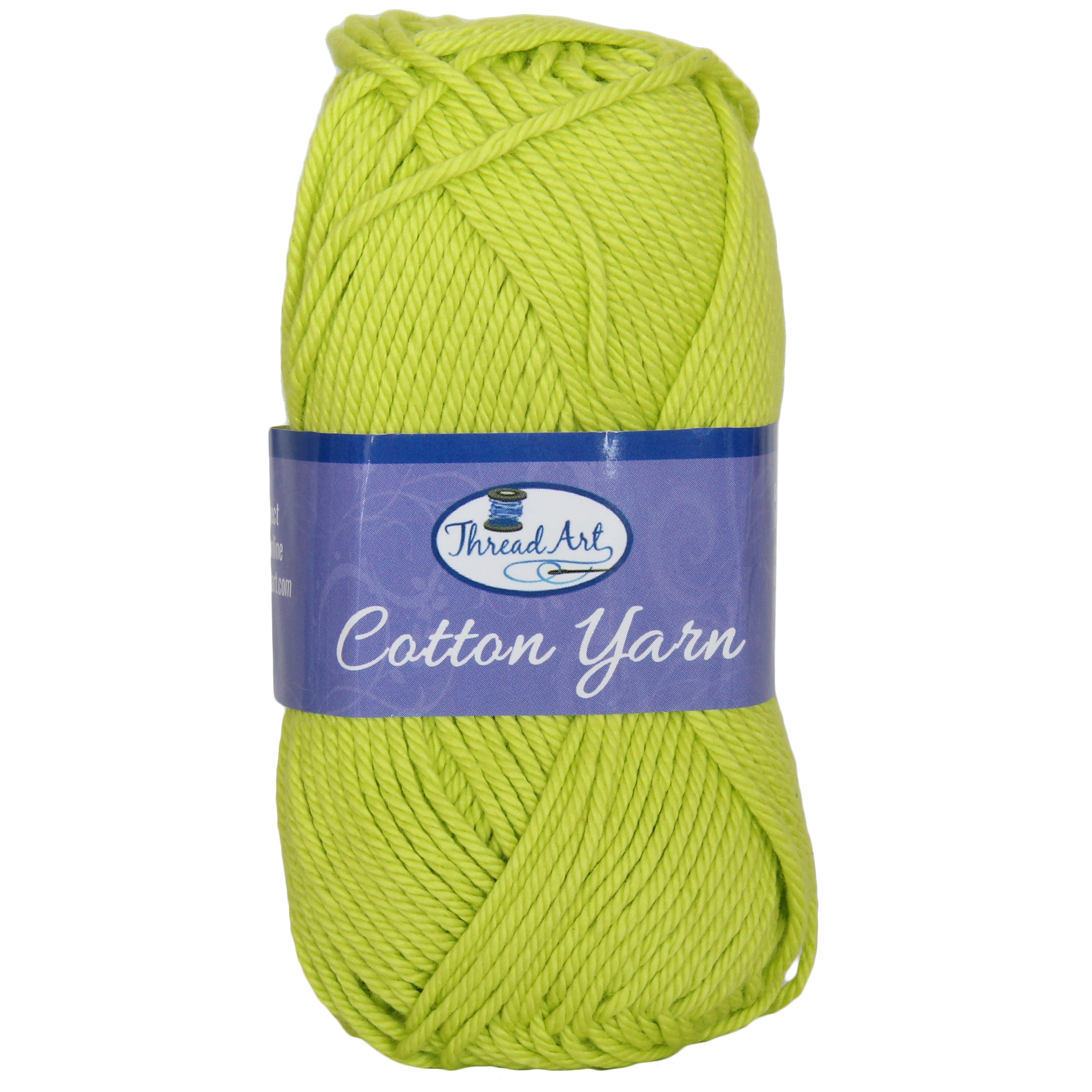 Threadart 100 Pure Cotton Crochet Yarn Lime 50 gram Skeins Worsted Medium 4 Yarn 85