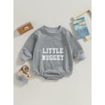 thumbnail image 2 of Canis Baby Fall Jumpsuit Leisure Long Sleeve Round Neck Alphabet Bodysuit, 2 of 9