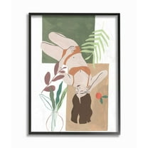 Stupell Industries Flower Plants Woman Figure Model Modern Painting Framed Giclee Texturized Art by Melissa Wang