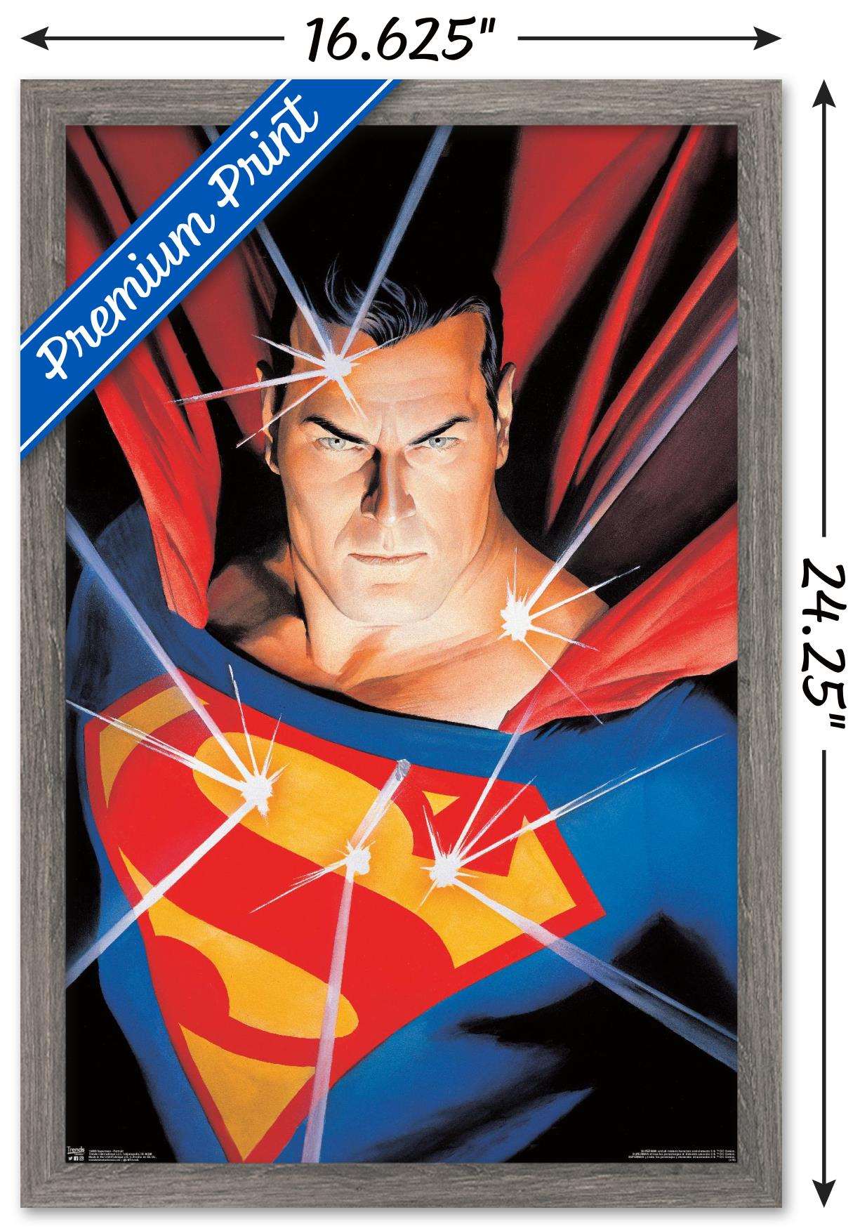DC Comics - Superman - Portrait Wall Poster, 14.725" x 22.375", Framed