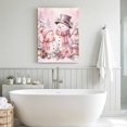 thumbnail image 6 of Canvas Wall Art, Pink Christmas Framed Canvas Prints for Kitchen Bedroom, Xmas Snowman Pine Trees Cones Floral Boho Small Gallery Wrapped Wall Decor for Home Office, Gifts, 8"x12" Ship Next Day, 6 of 9