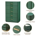 thumbnail image 3 of YOCWO Unique Fluted 5 Drawer Dresser, Mid Century Tall Storage Dresser Chest of Drawer for Bedroom, Green, 3 of 7