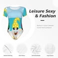 thumbnail image 4 of Fotbe Gnomes On The Beach Body de Mujer con Cuello Redondo y Mangas Cortas, Sin Mangas Ajustado, Suave, Cómodo y Básico-Large, 4 of 7
