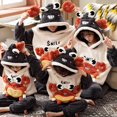 thumbnail image 4 of Conjuntos de Pijamas gruesos para padres e hijos, ropa de dormir de Anime para hombres y mujeres, ropa de dormir de dibujos animados de gato, trajes coreanos con capucha para invierno, 4 of 4