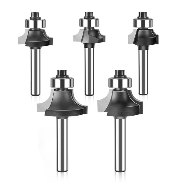 5Pcs Tungsten Steel Alloy Router Bits Set Trimming Straight Milling Cutter Wood Bits with 1/4Inch