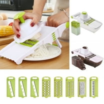 8-in-1 Vegetable Chopper with Stainless Steel Blades & Storage Container, 8 Interchangeable Blades for Slicing, Dicing, Shredding, Easy to Clean & Store, Ideal for Home Kitchens, Meal Prep &