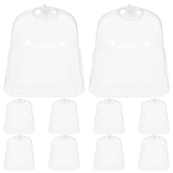 LEORX Clear Plastic Dome Garden Pot Protector Plants 10Pcs