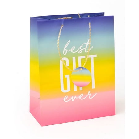 Hot Hues Rainbow Ombre 'Best Gift Ever' Medium Gift Bag & (Best Hot Wings Ever)