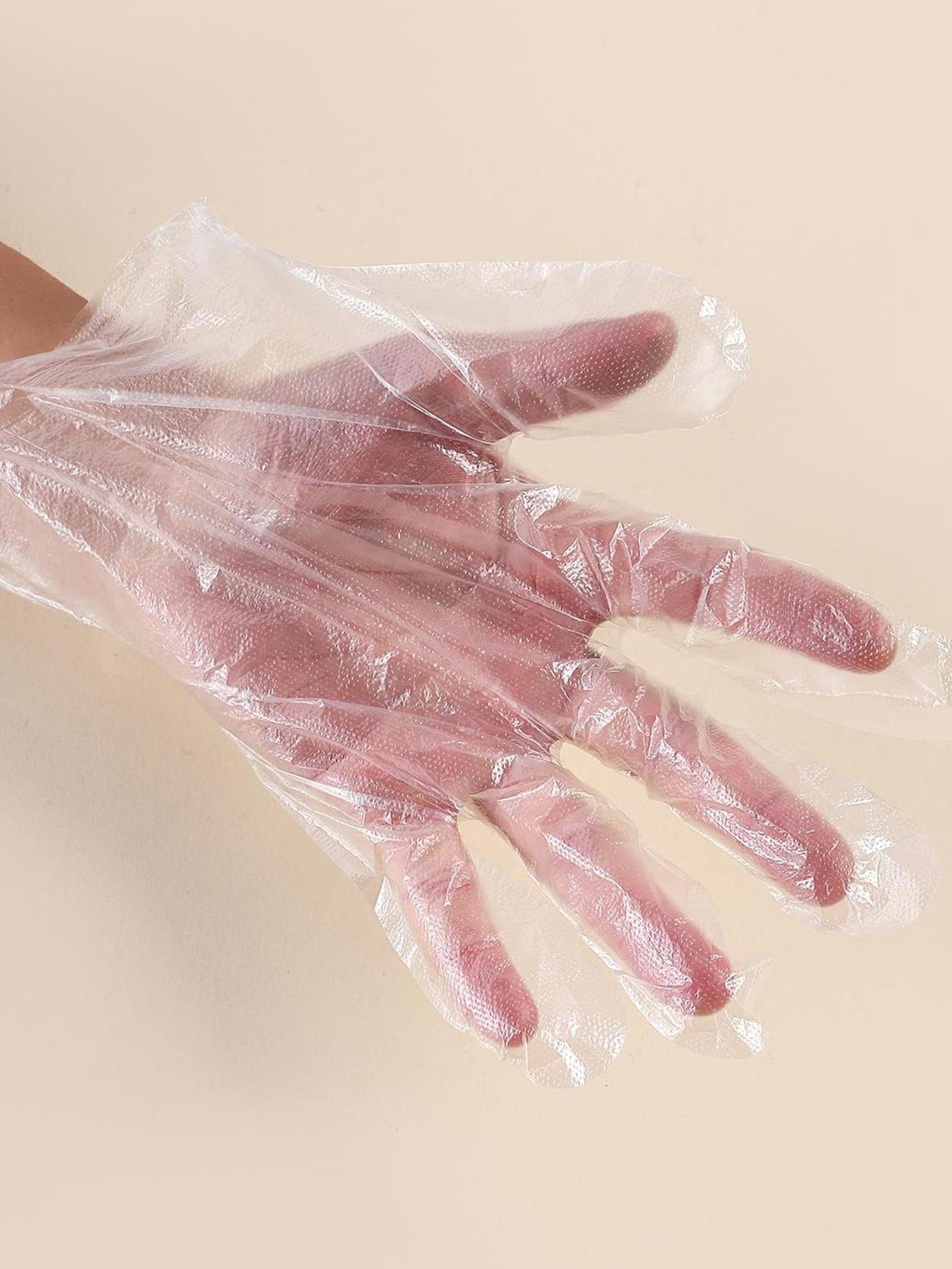 100pcs Clear Disposable Household Glove Simple PE Multipurpose Plastic