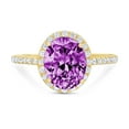 thumbnail image 7 of Solitaire with Accents Engagement Ring for Women - 2.27ct Simulated Alexandrite in 14K Yellow Gold Promise Ring, 7 of 7