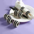 thumbnail image 5 of Set of 12 Epoxy Resin Napkin Rings - Decorative Holders for Weddings Holiday Dining (Black White), 5 of 8