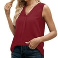 thumbnail image 4 of Tbopshirt Womens Tank Top Women Blouse T-shirt Tunic Tops Loose Casual Sleeveless V-Neck Solid Casual, 4 of 5