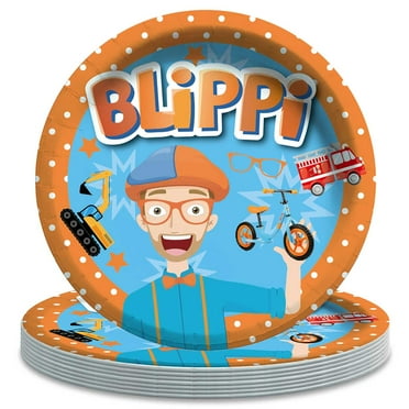 Blippi Paper Plates Birthday Decorations Party Supplies Tableware Disposable Dinnerware