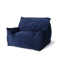 Noble House Velie Velvet Bean Bag Chair, Royal Blue