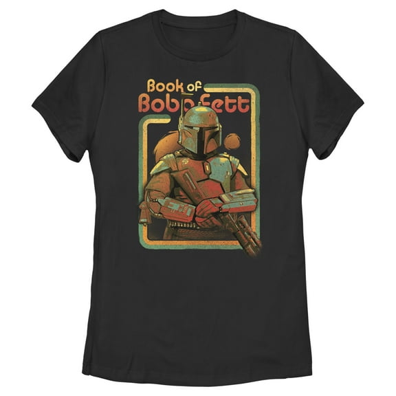 Women's Star Wars: The Book of Boba Fett Retro Portrait Graphic Tee Black Medium
