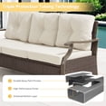 thumbnail image 6 of 7 Pieces Outdoor Conversation Sets with Coffee Table, Side Table & Ottoman, Metal Outdoor Patio Furniture Set, Wicker Rattan Outdoor Sectional Sofa Set for Backyard, Deck, Porch, Beig, 6 of 6