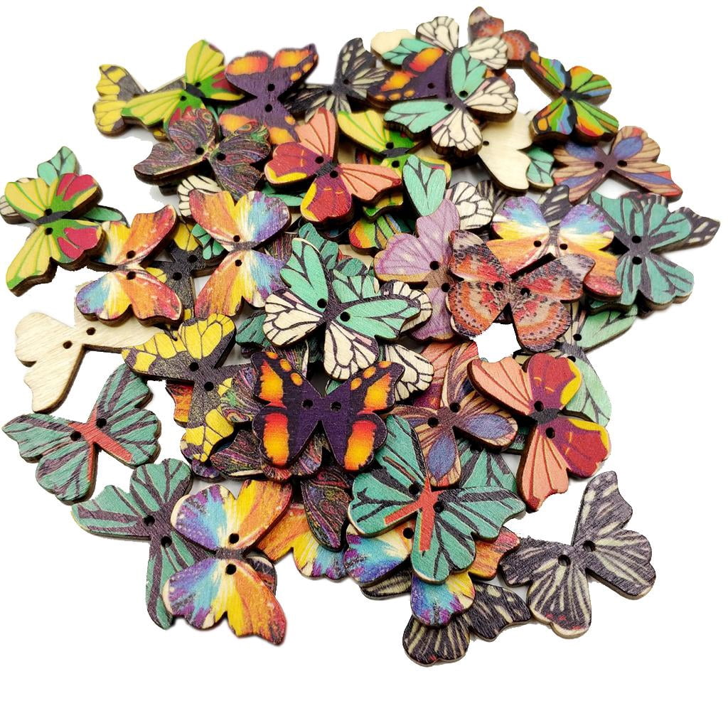 50 Pieces Buttons Butterfly Buttons For DIY Sewing - Walmart.com