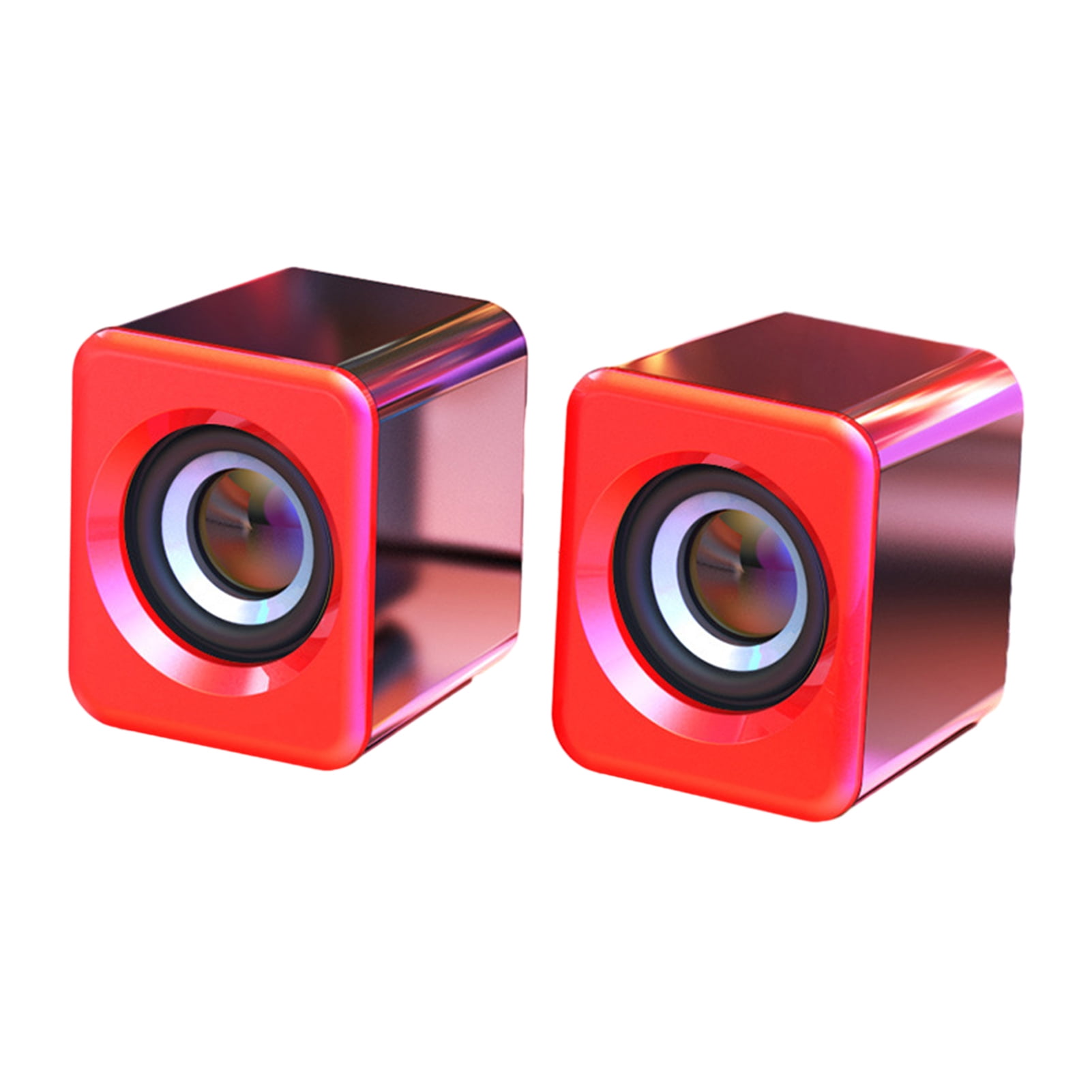 Pebbuoy 1 Pair Computer Speaker Subwoofer USB Bluetooth-compatible Wired Portable Mini Speaker No Delay Stereo Sound Loudspeaker for PC Computer Laptop Notebook