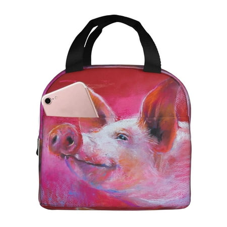 Insulated Lunch Bag for Women Men - Pink Pig Leakproof Cooler Lunch Box for Women Men  Lunch Tote Bags for Work School Picnic Travel