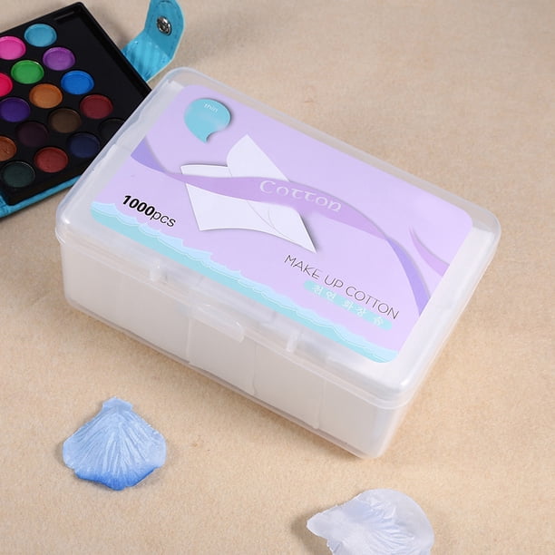 1000 UDS almohadillas de Limpieza Cosmética de Algodón Removedor de Esmalte de Unas faciales Caja de Toallitas de Maquillaje para el Cuidado de la Piel Maquillaje Algodón