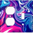 thumbnail image 4 of Metal Light Switch Plate Cover Liquid Candy Purple Pink Swirl CDY003, 4 of 13